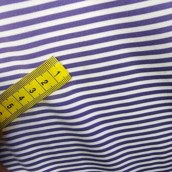 FootJoy Men's Purple Striped Short Sleeve Polo Shirt Size L Island View Logo - Picture 8 of 13